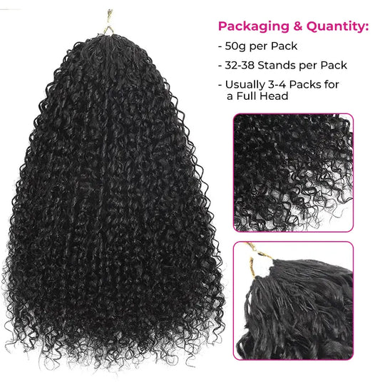 ISEE HAIR Human Hair Crochet Extensions–Knotless Boho BraidsMultiple Curly & Wave Textures
