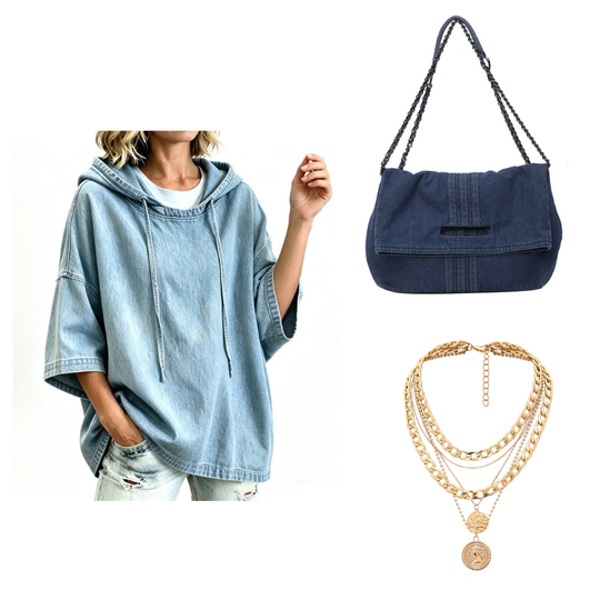 🛍️🍂Women's Casual Loose Denim Hoodie – Relaxed Comfort & Effortless Autumn Style