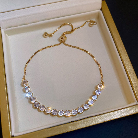 💖VARMT UDSALG 50% RABAT💖✨Armbånd med kobberindlagt kubisk zirkoniasten, udsøgt luksuriøst glitrende tilbehør til kvinder