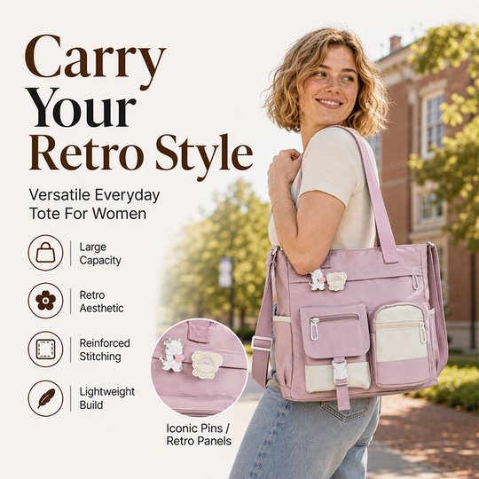 ✨ Everyday Convenience | Large-Capacity Multi-Pocket Canvas Tote Bag