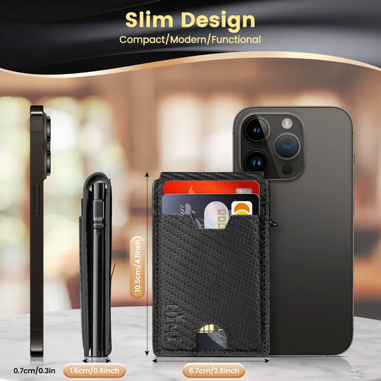 ✨AirTag Wallet for Men - with Pop Up Aluminum Case Money Clip Slim Leather Slots Credit Card Holder RFID Blocking Bifold Minimalist Wallet
