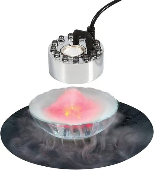 ⏳🔥LIMITED-TIME 40% OFF! ⏰💨 12-LED Ultrasonic Mist Maker Fogger – Creates cool mist & colourful light – Perfect for humidifiers, fountains or Halloween decor – runs quietly in water 💧✨