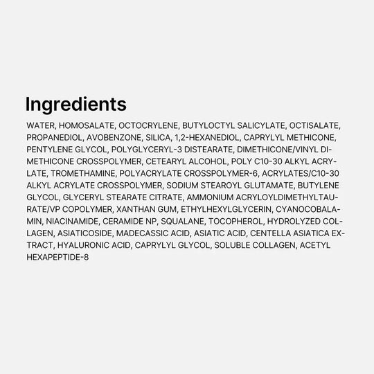 No Cast Just Glow Collagen Sunscreen | SPF 50 Broad Spectrum Face Sunscreen | Lightweight, Non-Sticky, Hydrating Formula | No White Cast or Residue | Peptide, Cica for Soothing & Natural Glow