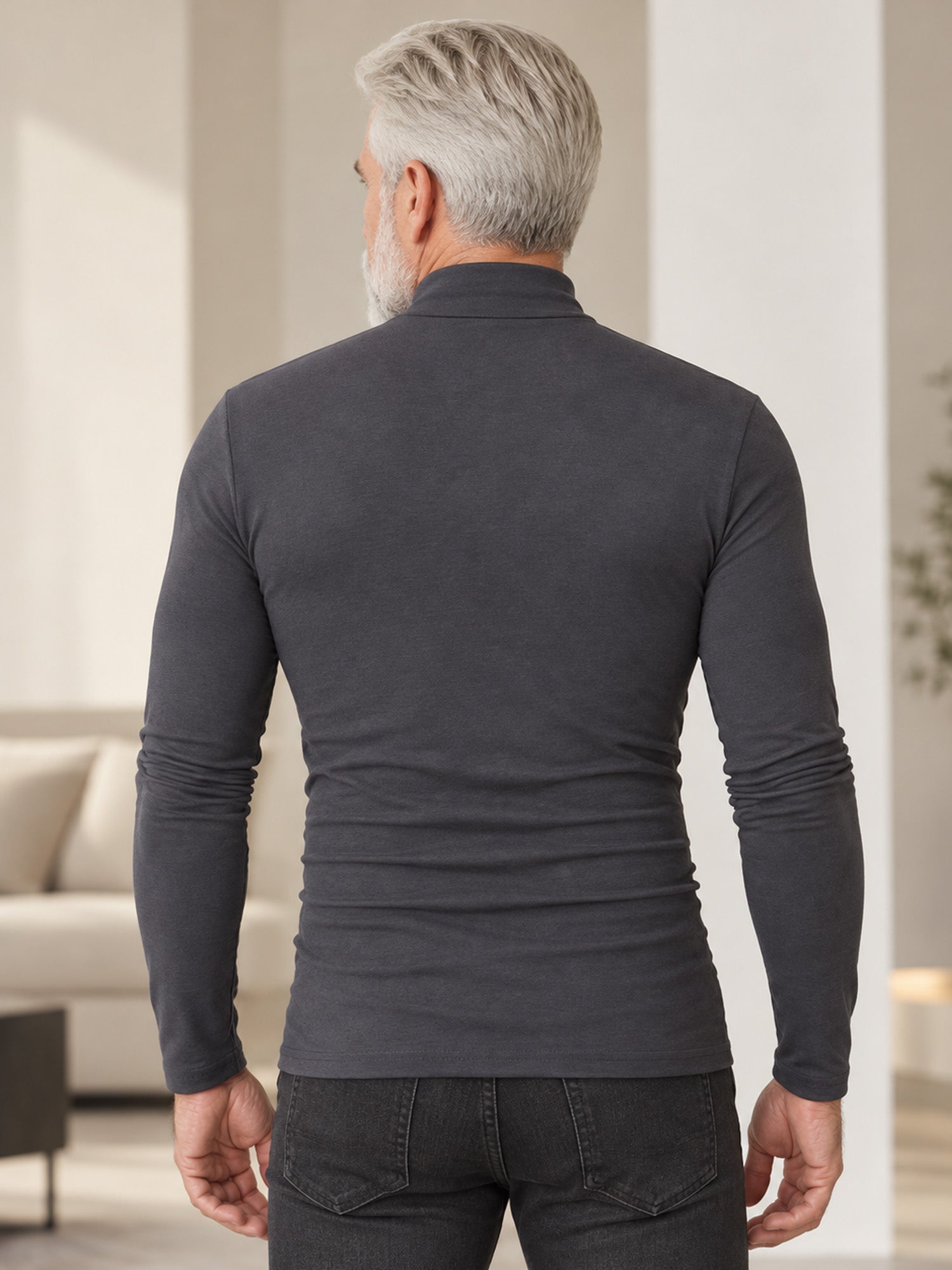 Men's Slim Fit Mock Turtleneck Top – Sleek, Stretchy, Modern Everyday Essential