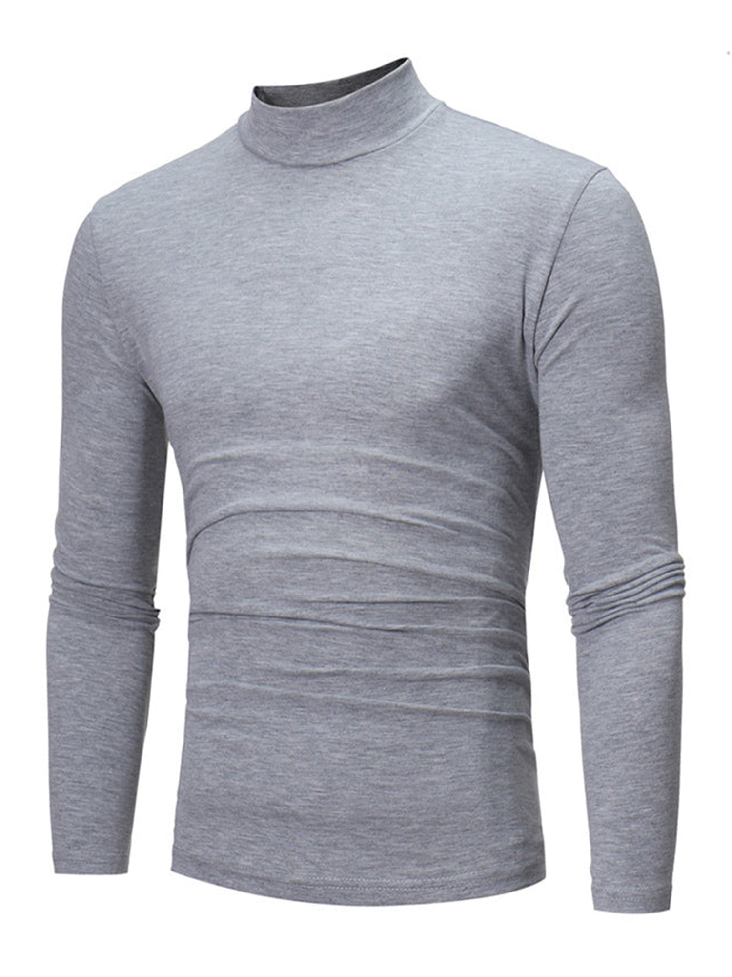 Men's Slim Fit Mock Turtleneck Top – Sleek, Stretchy, Modern Everyday Essential