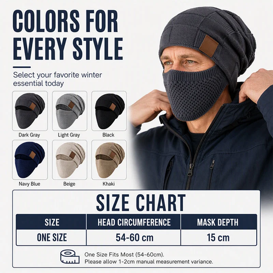 Winter Warm Beanie Hat with Face Cover