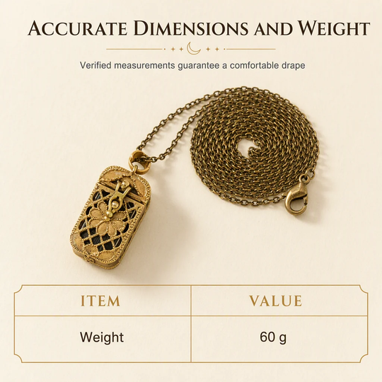 Vintage Tarot Locket Pendant Necklace