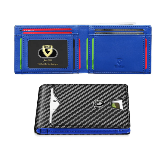 Limited-Time Discount!!RFID-Blocking Leather and Carbon Fiber Credit Card Holder