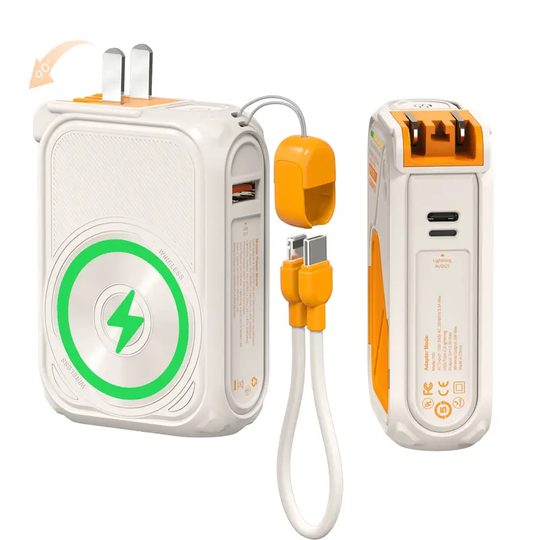 Magnetic Power Bank with Built-In Cable