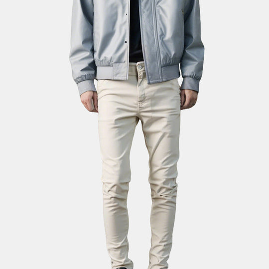 Men’s Casual Slim-Fit Solid Color Pants+Belt ❄️