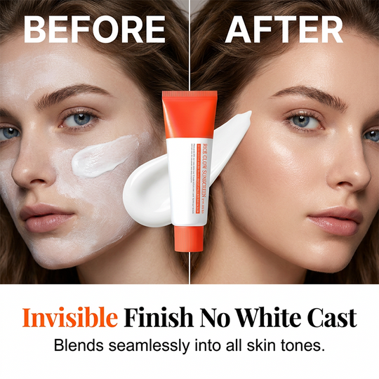 Rice Glow Sunscreen, SPF50+ Broad Spectrum Korean Sunscreen for Face, Dewy Finish No White Cast, Glass Skin Hydrating SPF Moisturizer with Rice Water & Hyaluronic Acid, 50ml / 1.69 fl. oz.