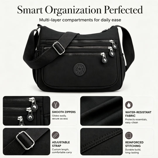 ⏳Time-Limited Special 60% Off⏰Lightweight Multi-Pocket Nylon Crossbody Bag – Lightweight, Water-Resistant & Perfect For Everyday Adventures 👜