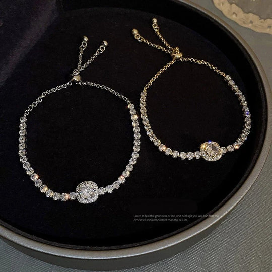 💖VARMT UDSALG 50% RABAT💖✨Armbånd med kobberindlagt kubisk zirkoniasten, udsøgt luksuriøst glitrende tilbehør til kvinder