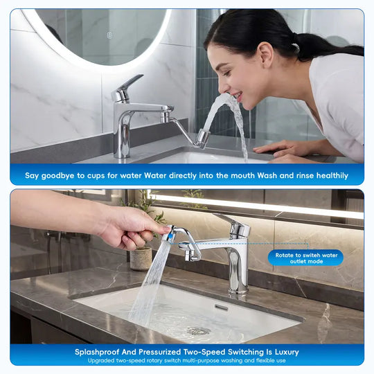 🚰✨1440° splash-proof and universally rotatable faucet adapter ✨