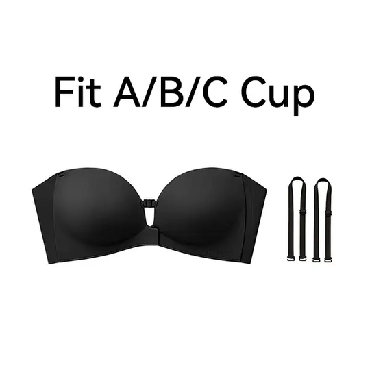 LUCKMEEY Womens Strapless Front Closure Bra Push Up Lift Bra Padded Add Cup