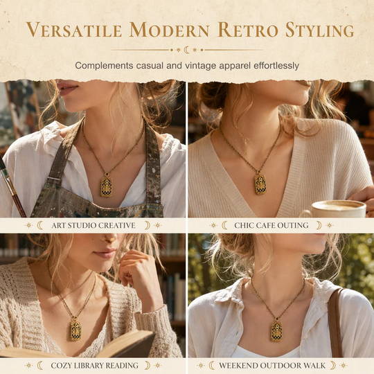 Vintage Tarot Locket Pendant Necklace