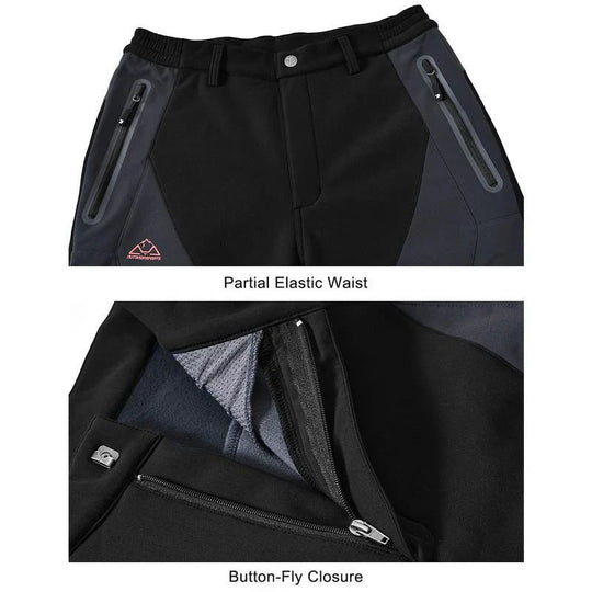 🏆LAST DAY SALE 50% OFF!!🔥Men's Waterproof Winter Trousers with Fleece Lining Cargo Pants