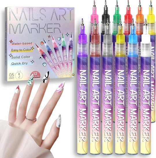 🎄Christmas limited time offer 50% off🌈12 Colors Nail Art Pens Set🎨💅
