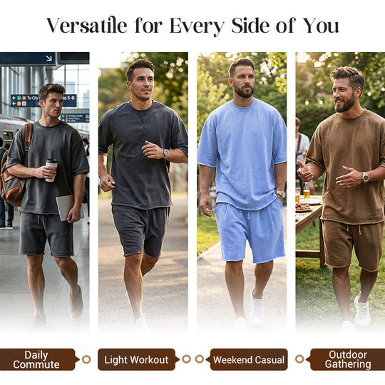 💎50% ON SOLID COLOR SPORTS SETS!💎Moisture-Wicking Comfort, Loose Fit & Perfect for Gym to Street🏃‍♂️👕