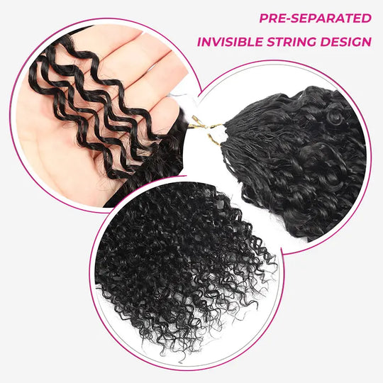 ISEE HAIR Human Hair Crochet Extensions–Knotless Boho BraidsMultiple Curly & Wave Textures