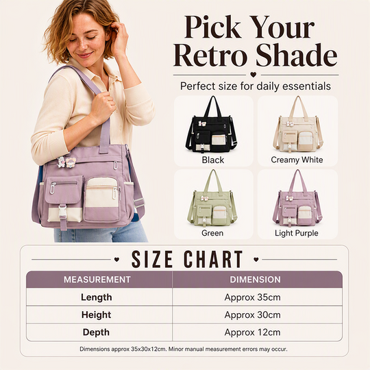 ✨ Everyday Convenience | Large-Capacity Multi-Pocket Canvas Tote Bag