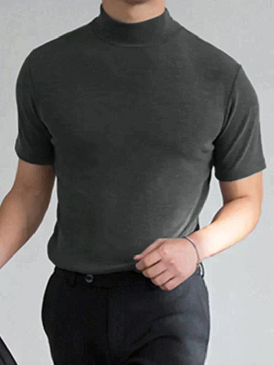 💞50K+ SOLD!🏆LIMITED TIME £9.99!🎁High Neck Slim Fit T-Shirt – Soft cotton blend, gentle on skin! Perfect layering piece for chilly days. Easy-care, no ironing needed. Smart enough for pub, comfy enough for home