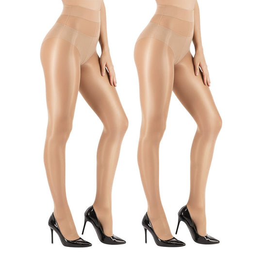 💖 Everyday Comfort | Women's High-Waisted Sheer Shiny Tights – Buy 1 Get 1 Free