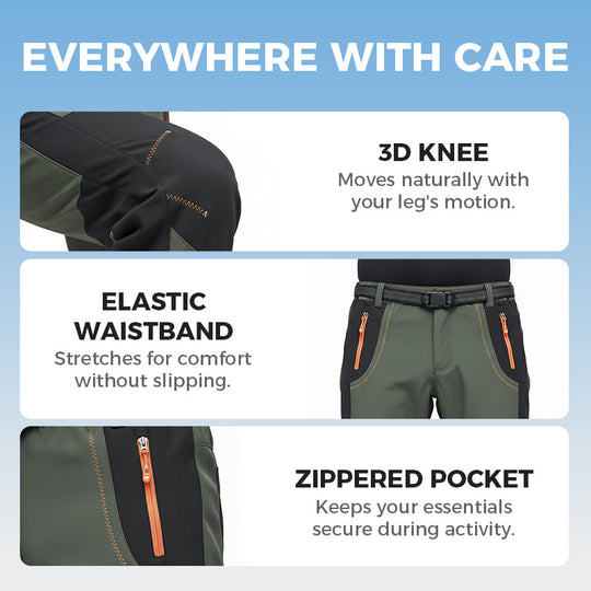 🌧️ Waterproof Protection, Warm Easy-Moving Fit | Outdoor Hiking Pants