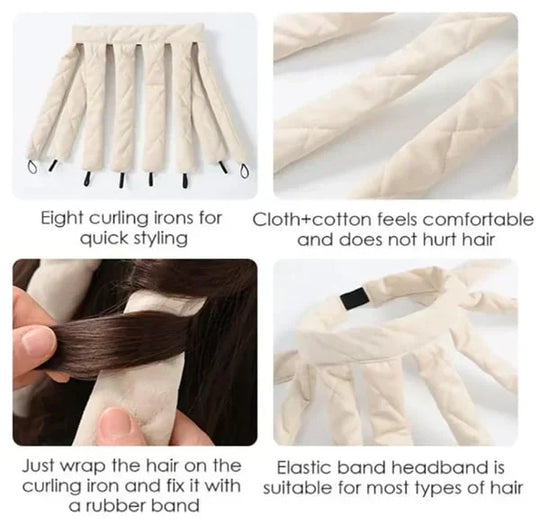 💗Sleep-in hairband Heat-Free Curling Tongs
