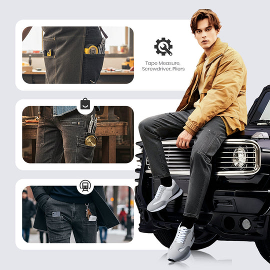 👖Men’s Slim Fit 6-Pocket Jeans+Belt