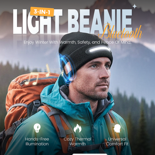 Rechargeable Bluetooth Beanie Hat with Light