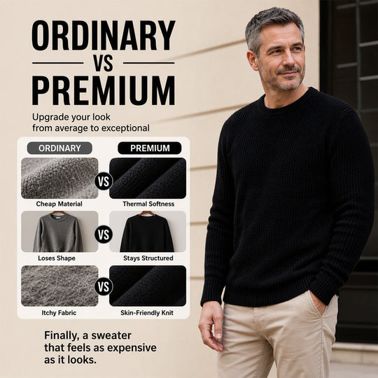 ✨2026 Collection at 50% OFF🎁JMIERR Men's Crewneck Sweater Soft Casual Sweaters Classic Long Sleeve Pullover Sweaters with Ribbing Edge