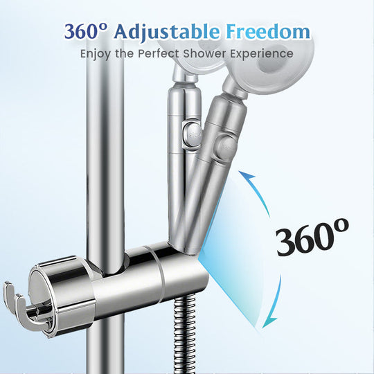Hole-free shower head bracket with sliding sleeve, adjustable height rod, hook and mounting bracket for shower unit and shower head