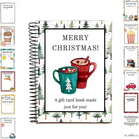 🔥🎁50% OFF!!!-Ready for Christmas!🎅Christmas Gift Card Booklet -👍DIY Spiral-Bound Christmas Gift Card Holder Book