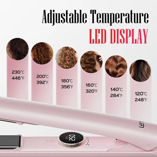 LENA Professional Flat Iron Hair Straightener Titanium Fast Heating Curler & Straightener 2 in 1