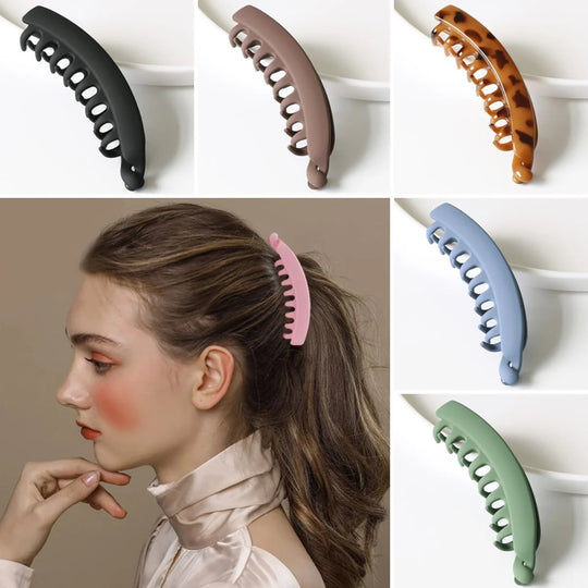 🥳HOT SALE🥳💞50K+ SOLD! Banana Hair Clips ! Non-slip, easy open & 6 colors. Elegant ponytails – grab yours! ✅