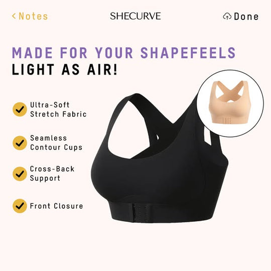 Cross Back Front Closure Wireless Posture Support Bra– All-Day Comfort, Breathable & Summer-Ready
