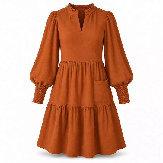 Women's V-Neck Tiered Ruffle Mini Dress