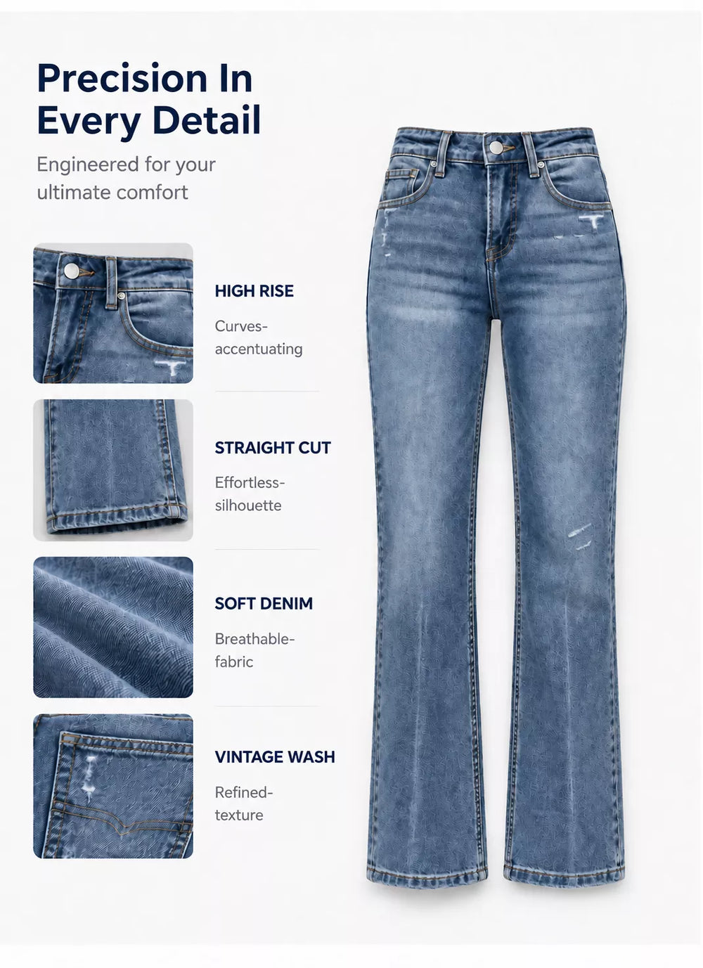 👖 Women's Casual Stretchy High-Waisted Jeans✨