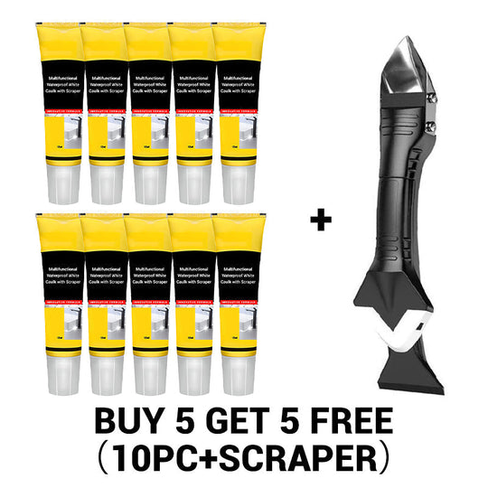 💥Black Friday Sales 50% OFF💥Multifunctional Waterproof White Caulk with Scraper
