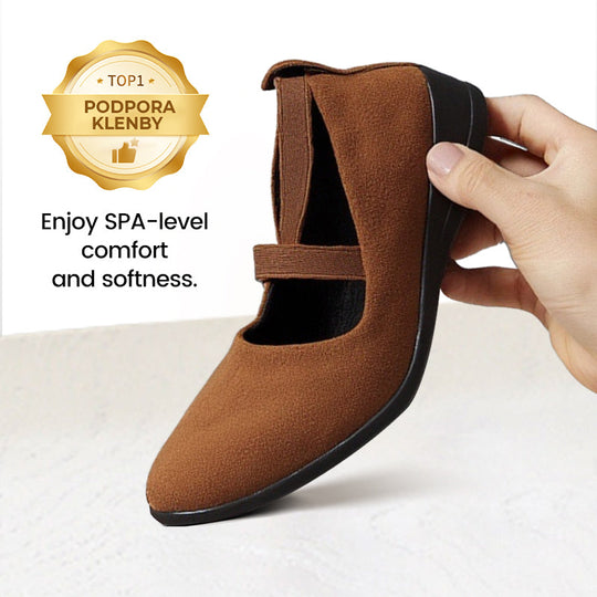 🔥Hot Sale🔥Elegant Solid Color Elastic Strap Low Wedge Shoes