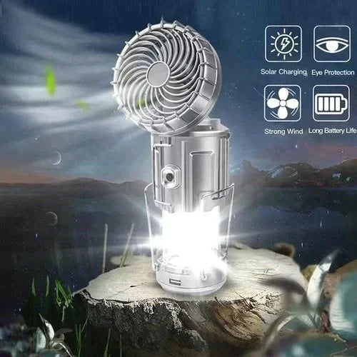 🔥🎁Varmt salg 50 % RABATT🎁🔥Bærbar LED-campinglykt med vifte