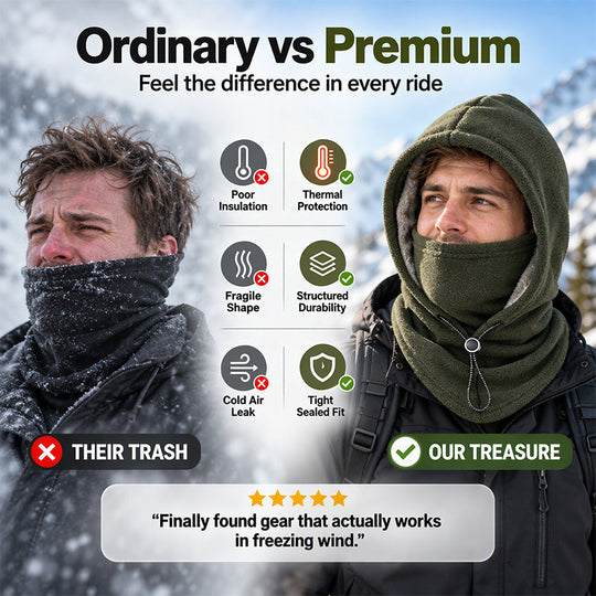 🔥 ❄️ Warm Balaclava with Adjustable Drawstring – Face and Neck Protection