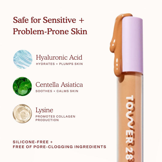 💜Tower 28 Swipe Serum Concealer 💜- Hydrating Medium-Full Coverage Concealer + Under Eye Brightener - Skin Care Infused Makeup with Hyaluronic Acid + Soothing Centella - 2.0 Fair/Neutral Cool (0.22 oz)