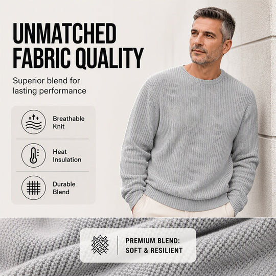 ✨2026 Collection at 50% OFF🎁JMIERR Men's Crewneck Sweater Soft Casual Sweaters Classic Long Sleeve Pullover Sweaters with Ribbing Edge
