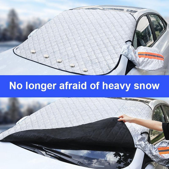 4-Layer Magnetic Windshield Car Cover - Thermal Insulation & Frost Protection with Easy Installation ❄️🔗