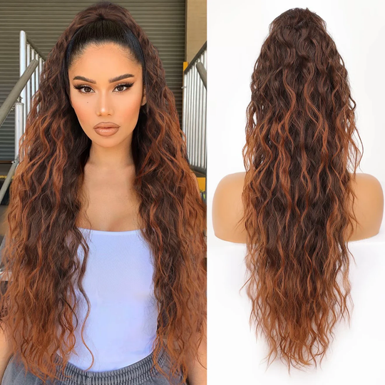 💜 LAST DAY PROMOTION - 50%OFF💜Curly Wavy Frizzy Hair Extension with Ponytail