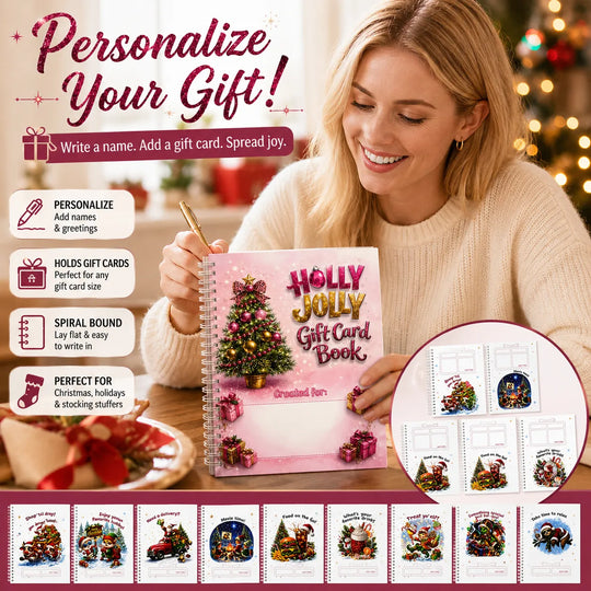 🔥🎁50% OFF!!!-Ready for Christmas!🎅Christmas Gift Card Booklet -👍DIY Spiral-Bound Christmas Gift Card Holder Book