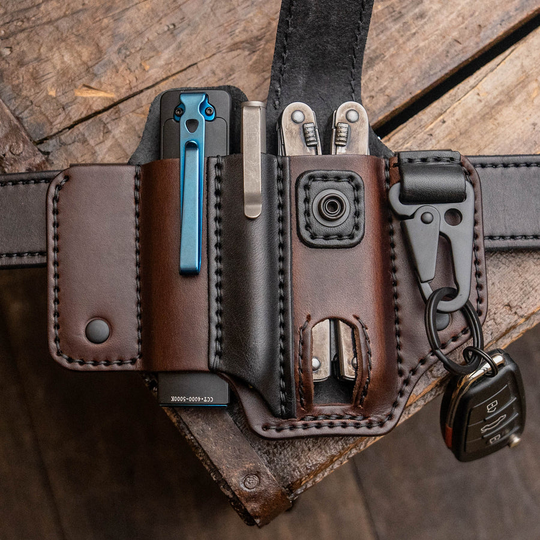 Tactical leather multi-tool belt bag