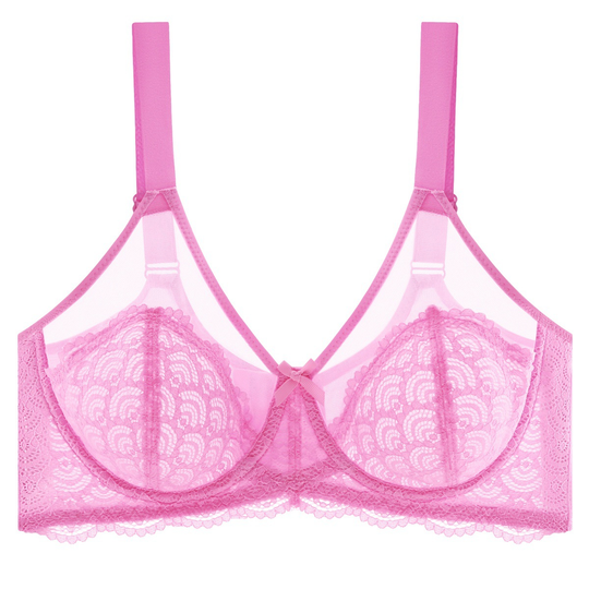 💞50K+ SOLD!👙HSIA Enchante Floral Lace Plus Size Underwire Unlined Unpadded Minimizer Full Coverage Bra Women's Wear Comfortable Breathable Mesh Cup